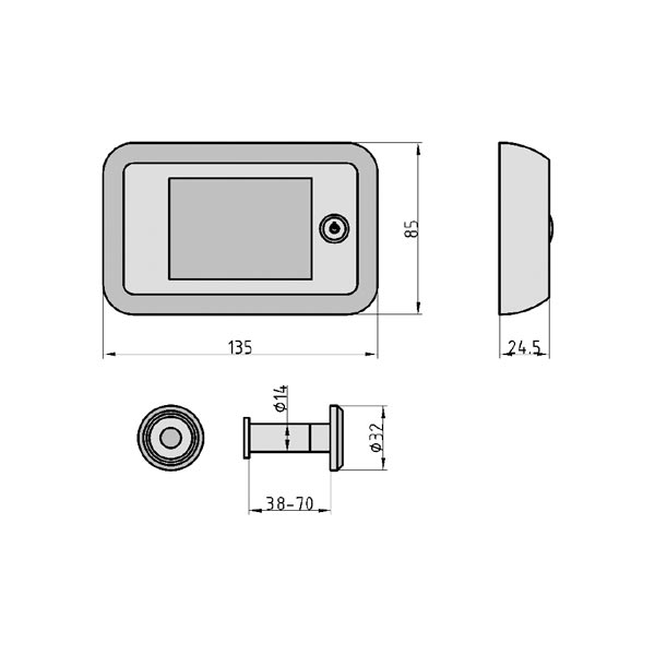 TS 700 digital door viewer, for front doors and apartment doors