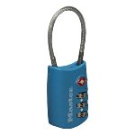 3-digit resettable TSA padlock with cable - Assorted