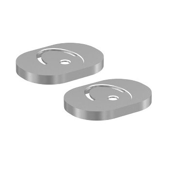 Covering Rose (1 pair), oval, Stainless Steel